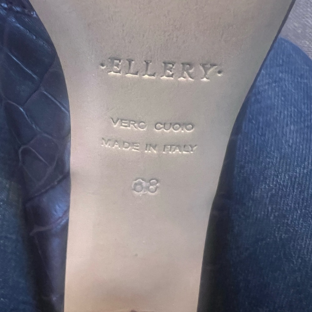 Ellery Wine/Chocolate Embossed Leather Boots - Picture 4 of 4